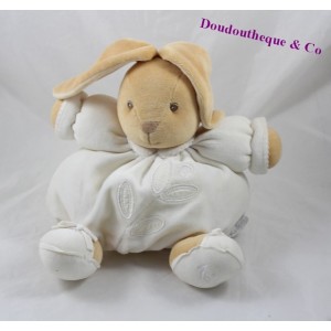 Doudou patapouf lapin KALOO Dragée feuilles blanc 22 cm