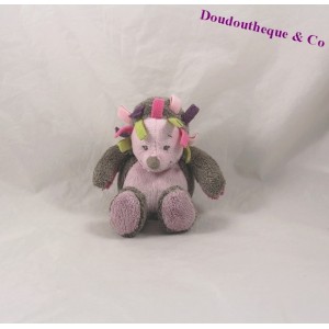 Mini blankie Hedgehog NATTOU Manon and Brown rose Alizée rattle Bell 16 cm