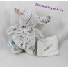 Blanky dog handkerchief BABY NAT' snowflakes white Brown BN052 21 cm
