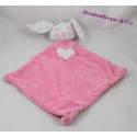 Doudou rabbit flat TAPE A L'OEIL Tao Ninou pink heart diamond 37 cm