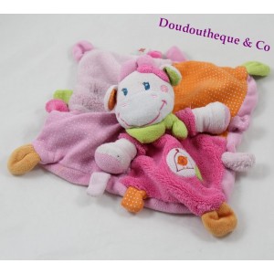 Blanket flat cow NICOTOY pink bird in cage 22 cm