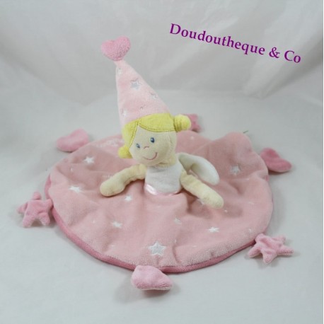 Doudou flachen Runde TITOUTAM Fee Sterne rosa Herzen 26 cm