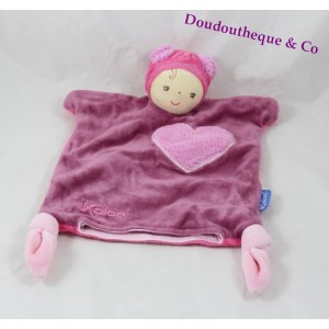 Doudou puppet doll KALOO Pink Purple Heart node 29 cm