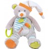 Doudou Ours plat funny marron billes microbilles BABY NAT'