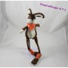 Doudou lapin LES PETITES MARIE marron orange longues jambes carotte 31 cm