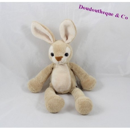 Doudou rabbit CMP eyes beige plastic 20 cm