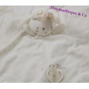 Doudou conejo plano naturalezas puro blanco beige cuadrada 35 cm