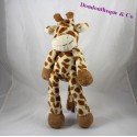 Doudou girafe NICOTOY Funky long legs beige tâches marron poils longs 40 cm
