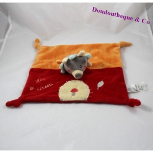 Doudou flachen Igel JOGYSTAR Kiabi Leon Igel rot orange Pilz 26 cm