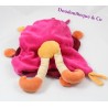 Princess bear flat Doudou DOUDOU and company Indidous pink orange 30 cm