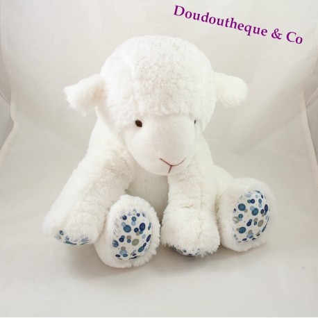 Peluche mouton LE PETIT PRINCE blanc bleu Cottonblue assis 30 cm