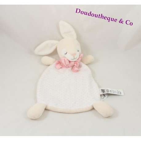 Doudou conejo plana H & M bufanda guisantes rosa blanco 30 cm