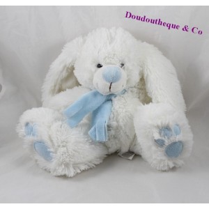 Plush rabbit ENESCO white blue scarf 23 cm