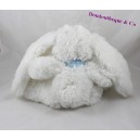 Bufanda de conejo de peluche blanco de ENESCO azul 23 cm