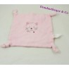 Doudou flat cat ABSORBED square 4 nodes printed flowery 20 cm