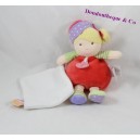 Doudou mouchoir poupée blonde DOUDOU ET COMPAGNIE Les Demoiselles cupcakes rose DC2770 19 cm