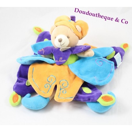 Piatto di DouDou orso principe Don e società Indidous blu viola arancione cm 30