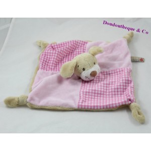 Plano beige de Doudou quilla juguetes rosa perro azulejos nodos 25 cm