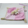 Hund flach Doudou KEEL TOYS rosa Beige Fliesen Knoten 25 cm