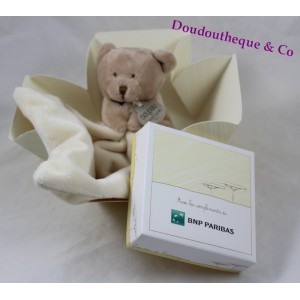 Blankie bear handkerchief DOUDOU and company Bnp Paribas white beige DC2178BNP 11 cm