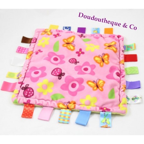 Doudou quadratische Schale CONGERLE rosa Blüten Schmetterlinge Etiketten 25 cm Doudou quadratische Schale CONGERLE rosa Blüten Schmetterlinge Etiketten 25 cm