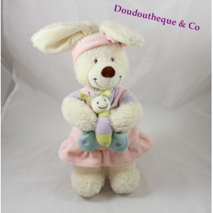 Doudou rabbit musical TEX BABY pink 29cm