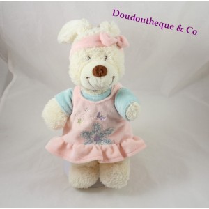 Conejo Doudou TEX BABY rosa y azul 28cm