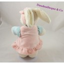 Doudou rabbit TEX BABY pink and blue 28cm
