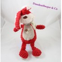 Peluche coniglio crocevia di TEX BABY rosso sciarpa beige cm 33