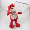Bufanda de conejo de peluche cruce TEX bebé rojo beige 33 cm