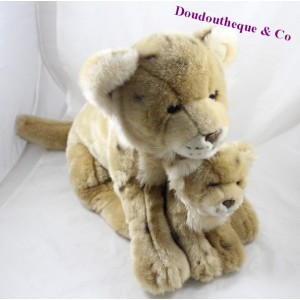Plush mother lioness and her cub ANNA CLUB PLUSH beige lion Wwf baby tasks 40 cm