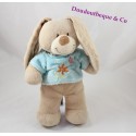 Plush rabbit TEX blue sweater embroidered flower Butterfly 25 cm