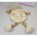 Bear flat Doudou yellow TEX Longshanks embroidered bear and rabbit Carrefour 28 cm