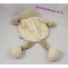 Bear flat Doudou yellow TEX Longshanks embroidered bear and rabbit Carrefour 28 cm