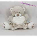 Doudou puppet bear TEX beige white mottled Crossroads 24 cm