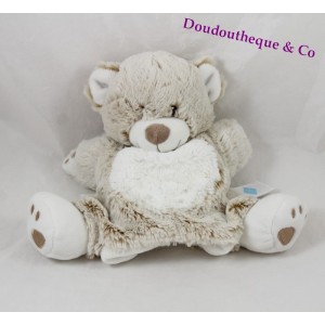 Carrefour beige weiß meliertes TEX Bär Kuscheltier 24 cm