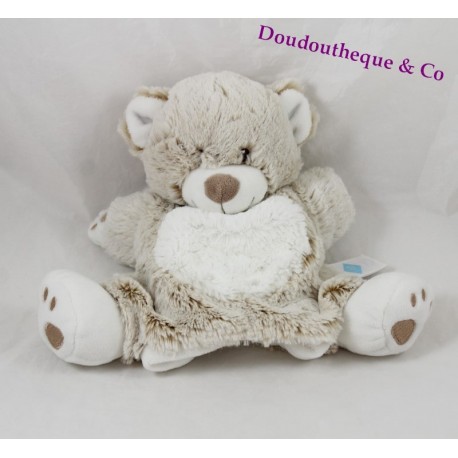 Carrefour beige weiß meliertes TEX Bär Kuscheltier 24 cm Carrefour beige weiß meliertes TEX Bär Kuscheltier 24 cm