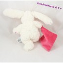 Doudou Kaninchen BABY NAT Taschentuch "Weiße rose Umarmungen BN071 18 cm