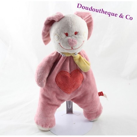 Sciarpa di DouDou coniglio TEX cuore rosa 30 cm giallo