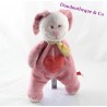 Doudou rabbit TEX pink heart 30 cm yellow scarf