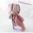 Doudou conejo TEX corazón de color rosa amarillo 30 cm la bufanda