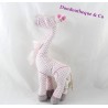 Peluche jirafa cinta ver guisantes nodo gris rosa 28 cm