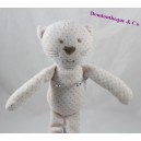 Doudou cat end ' CABBAGE Monoprix pea white 28 cm grey