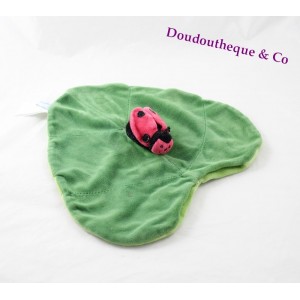 Doudou flat JACADI Ladybug leaf green 24 cm