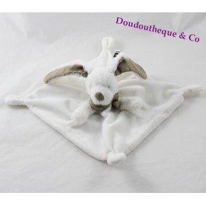 DouDou coniglio piatto TEX BABY bandana sciarpa bianca tortora Carrefour 21 cm