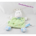 Doudou flat Zebra horse donkey Bebereve CASINO green scarf blue 26 cm