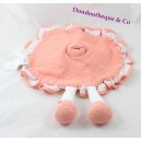Doudou plat souris KIMBALOO robe rond rose saumon Little Candy Brioche 29 cm