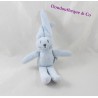 Mini doudou rabbit embroidered blue JACADI son Gray 25 cm