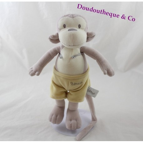 Plush monkey ORCHESTRA yellow shorts Prémaman 25 cm