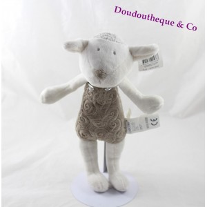 OBAIBI brauner und weißer Schafplüsch 27 cm